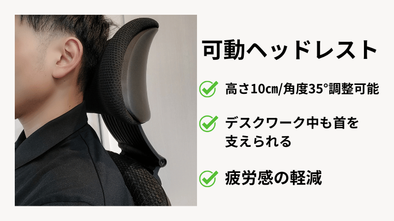 オカムラ シルフィー 可動ヘッドレスト交換後の使用例