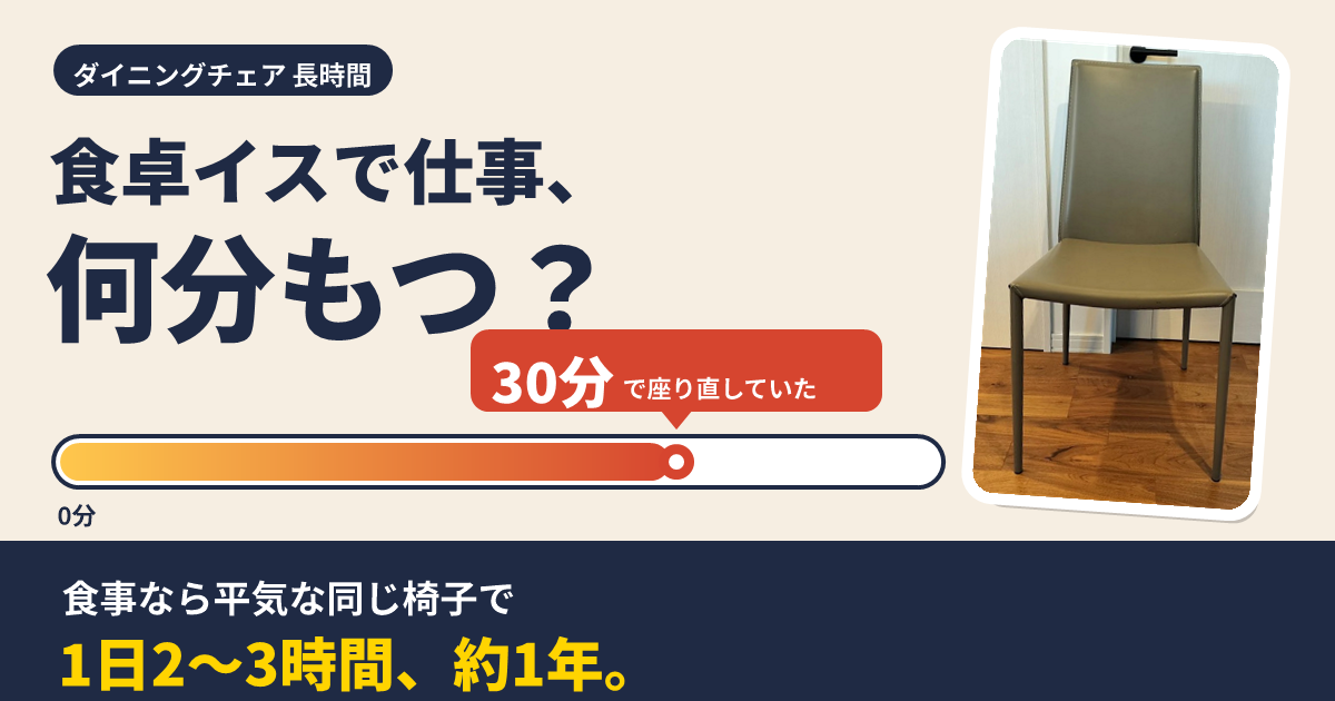 食卓の椅子の写真と、0分から30分で満杯になるタイマーのバーを並べたアイキャッチ